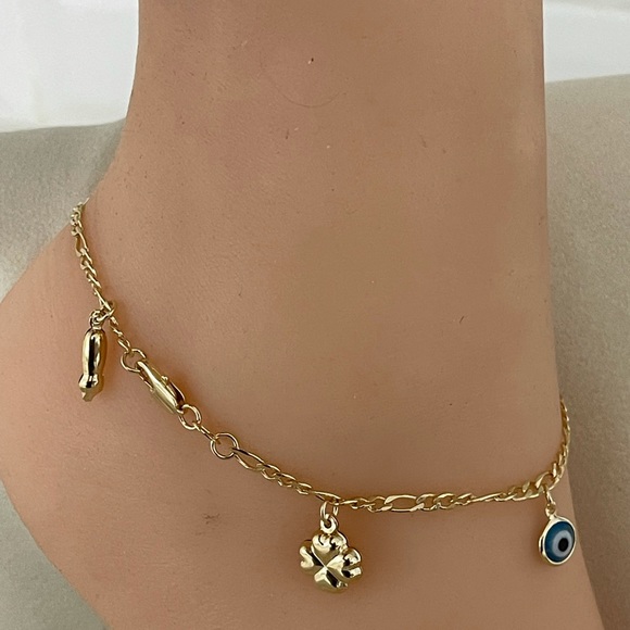 18k Gold Filled Charms Anklet - Picture 2 of 7